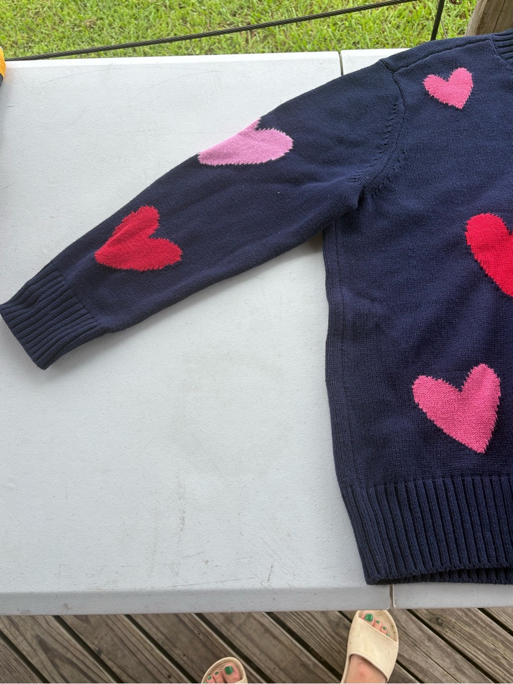 St. John’s Bay 1X Navy Pink Red Heart Crewneck Sweater NWT Valentines - Picture 4 of 10